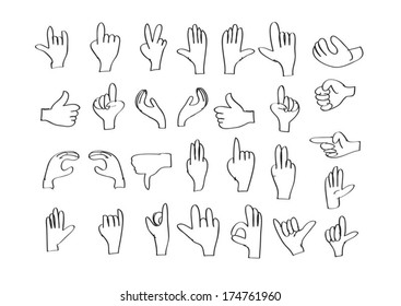 hand drawing  icons set