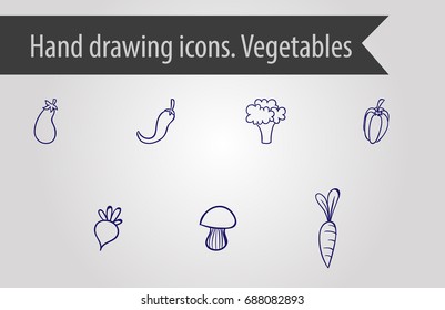 Hand drawing icons. Vegetables