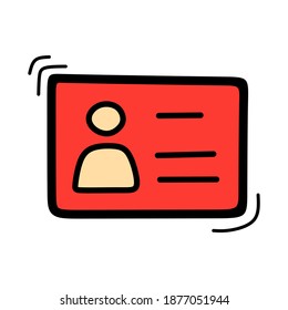 Hand drawing id card vector icon for web design isolated on white background. Simple and modern id card symbol for logo, web, app, UI. Flat vector illustration for graphic and web design - Powered by Shutterstock - Get 15% off with code: PIKWIZARD15