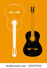 Hand Drawing Illustration - Acoustic Guitar  