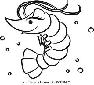 Hand Drawing Illustration Beauty Shrimp