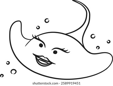 Hand Drawing Illustration Beauty Stingray