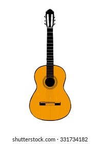 Hand drawing illustration - Classical guitar