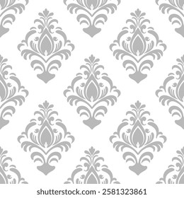 Hand drawing illustration Intricate vintage damask wallpaper with floral pattern design for fabric, printed, background.