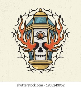 Hand drawing illustration with line art style and high detailed. Skull combination with peace, summer, viking, camera, wings, pencil, wine, coffee, and lights.