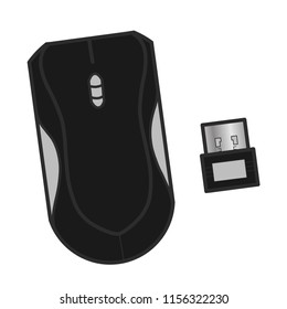 hand drawing illustration of mouse computer , vector of mouse computer