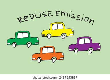 hand drawing illustration reduce emission 