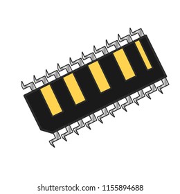 hand drawing illustration of Rom , vector of computer Rom