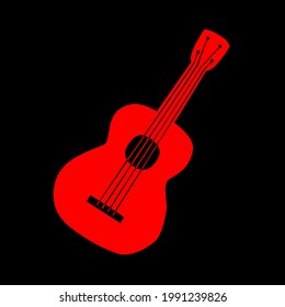 Hand drawing illustration vector graphic of guitar