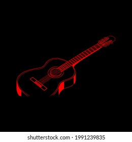 Hand drawing illustration vector graphic of guitar