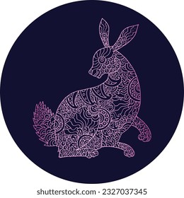 hand drawing illustration vector of rabit doodle