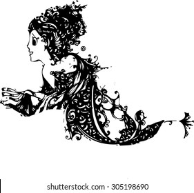 hand drawing of imagination mermaid