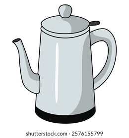 Hand Drawing of Café Kettle with Elegant and Functional Details