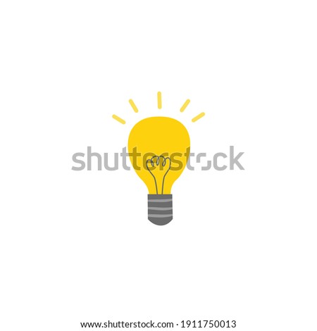 Hand drawing Lamp vector isolated flat design illustration, light bulb icon. Energy or Creativity concept vector icon in flat style. Creative idea symbol. electrical light. electricity power sign