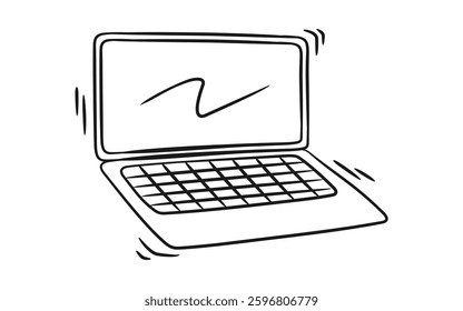 Hand Drawing of A Laptop