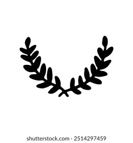 Hand drawing laurel wreath silhouette illustration