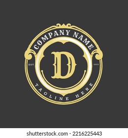 Hand drawing letter d logo for company