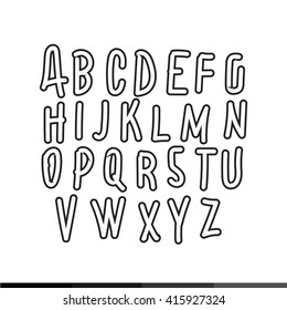 Hand drawing letter , font icon illustration design