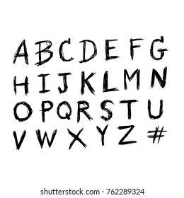 Hand drawing letter font icon