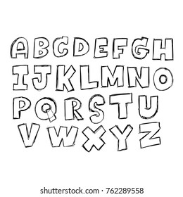 Hand drawing letter font icon