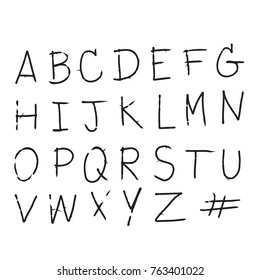 Hand drawing letter font icon