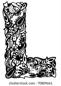 Hand drawing letter L