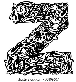 Hand drawing letter Z