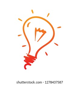 hand drawing light bulb. bulb logo vector
