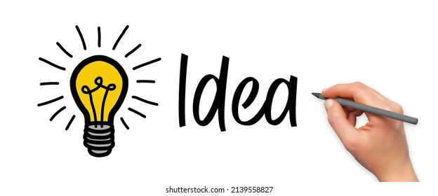 Hand drawing a light bulb in vector format