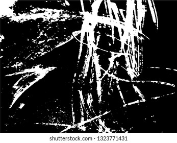 Hand drawing. Light Distressed Background. Ink Print Distress Background. Grunge Texture. Simple abstract black and white drawing. Expressive drawing. Abstract Overlay Texture. 