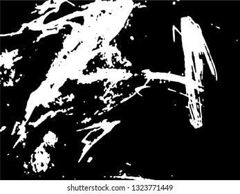 Hand drawing. Light Distressed Background. Ink Print Distress Background. Grunge Texture. Simple abstract black and white drawing. Expressive drawing. Abstract Overlay Texture. 