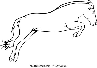 Illustrationen von Handzeichen und Gratis-Springen von Pferden 
