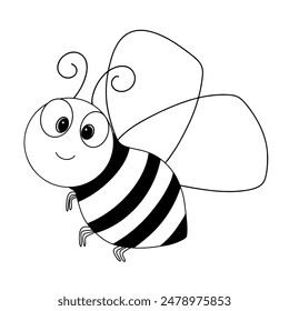 Hand drawing line of bee. Bee line icon. vector doodle illustration
