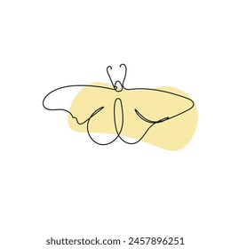 hand drawing line butterfly, single line draw design vector illustration