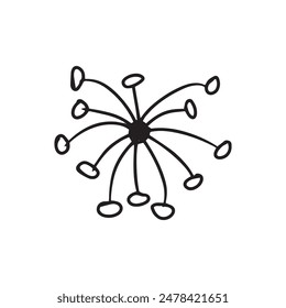 hand drawing line floral design 
