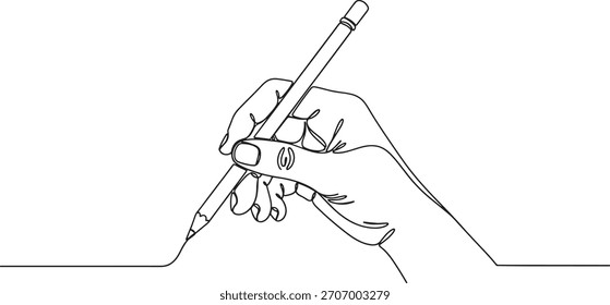 Handzeichnung einer Linie mit einem Stift im kontinuierlichen Linienstil.eps