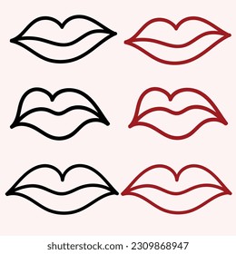 Hand drawing lip vector art design, lips art vector.