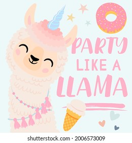 Hand drawing llama illustration vector. Funny llama or cute alpaca quote, happy mexican alpaca vector illustration set. Collection of adorable fluffy domestic South American or Andean animals.