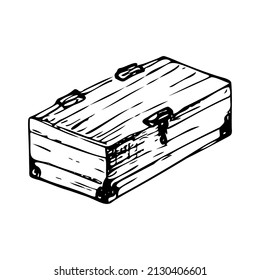 Hand drawing of a locked treasure chest