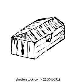 Hand drawing of a locked treasure chest