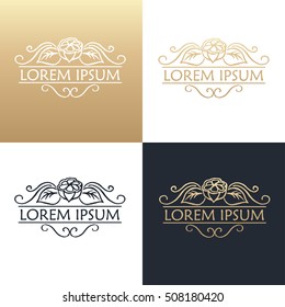 Hand drawing logo designs of cocoa beans. Vector illustration