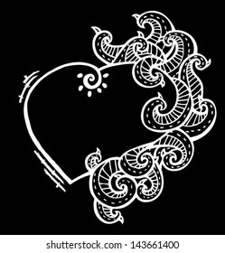 hand drawing of love frame