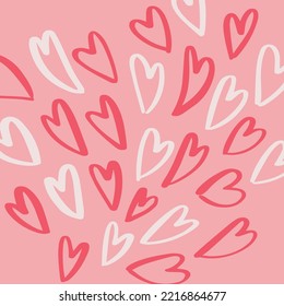 Hand drawing love heart pattern vector