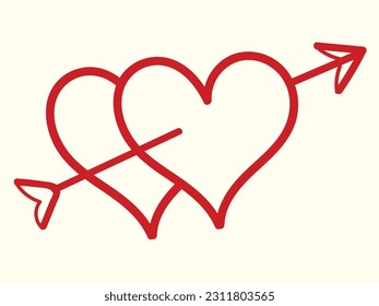 Dibujo manual amor arte vectorial, amor diseño valintinas de arte