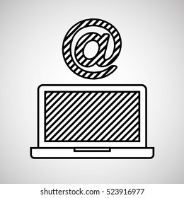 hand drawing mail diagonal lines vector illustration eps 10