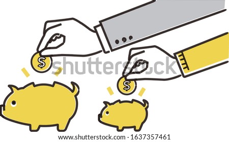 hand drawing main job and side job image,hand holding money,vector illustration