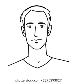 Hand drawing man, lineart drawing, vector illustration