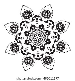 Hand drawing mandala element Vector illustration. The best for your design, textiles, posters, tattoos, corporate identity