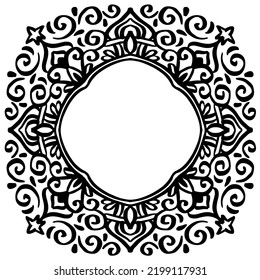 Hand drawing mandala frame Islamic background
