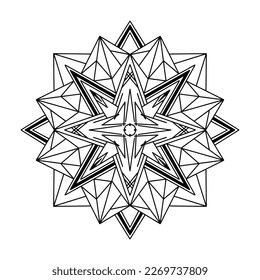 Hand drawing Mandala. Illustration for Henna, Mehndi, tattoo, decoration. Coloring book for adults.